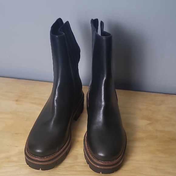 Korks Kork-Ease Vivi Lug Black Chunky Heel Ankle Boots - Picture 2 of 10